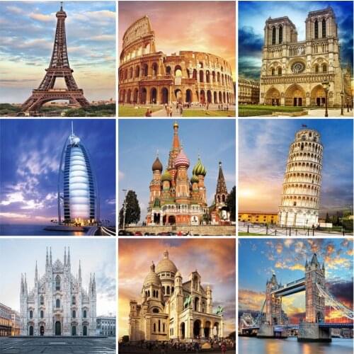 World Famous Scenic Spot Series 5D DIY Diamond Painting Full Square Round Diamond Embroidery Mosaic Home Decor Gift