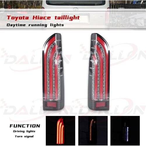 Car LED Tail Light Taillight For Toyota Hiace 2005 - 2017 2018 Rear Fog Lamp + Brake Light + Reverse + Dynamic Turn Signal
