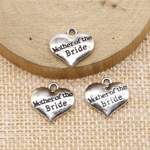 Free shipping 36pcs 14x15mm antique silver mother of the bride charms diy retro jewelry fit Earring keychain hair card pendant