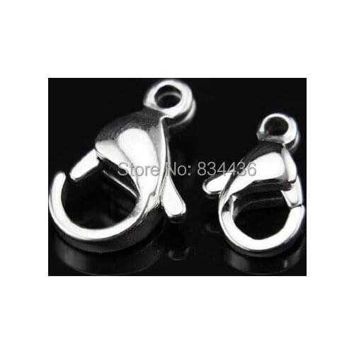 Free Shipping wholesale 316L 11mm stainless steel necklaces chains bracelets lobster clasps clips men women jewelry accessories