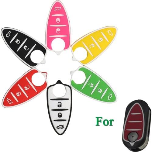 Bilchave 10pcs Replacement Remote Car Key Button Pad For Alfa Mito Giulietta GT 4C Accessories 3Buttons Key Cover FOB Case Pad