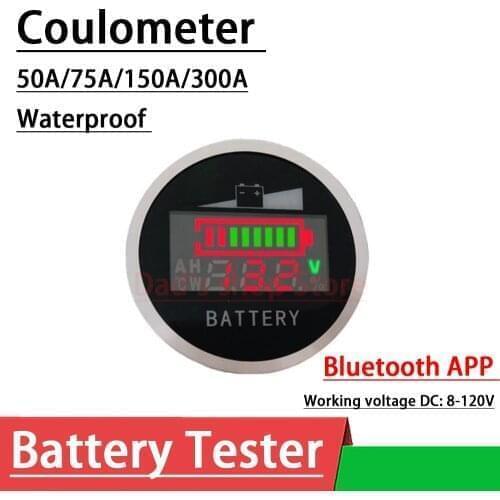 Bluetooth APP Battery Monitor Coulometer Capacity Tester LiFePO4 Li-ion lead-acid lithium CAR electric Scooter Motor 50A-300A