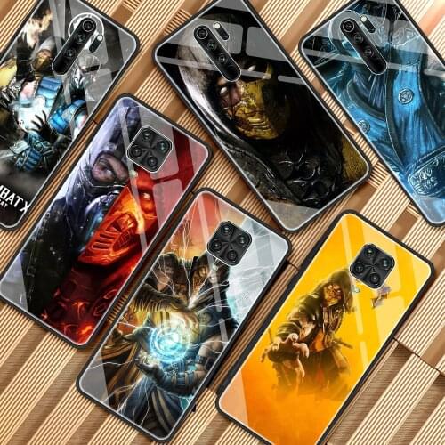 Glass Case For Xiaomi Redmi Note 9S 10 9 8 Pro 7 8T 9C Mi Poco X3 NFC 10T Lite 11 Soft Edge Phone Cover Game Mortal Kombat Funda