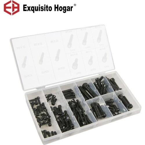 Blackening Six Angle Bolts In 106PCS Inside Hexagonal Bolt Hexagon Socket Screw Plastic Suit
