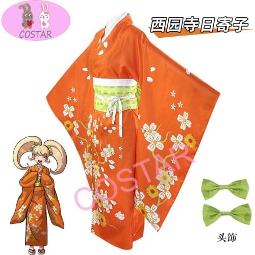 COSTAR Anime Game Danganronpa Saionji Hiyoko Cosplay Kimono Women Girls Halloween Party Costume
