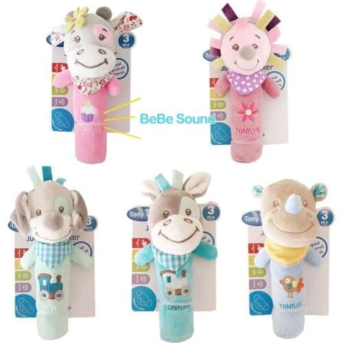 Baby Rattle Mobiles Cute Baby Toys Cartoon Animal Hand Bell Rattle Soft Toddler Oyuncak Plush Bebe Toys 0-12 Months