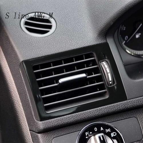 For Mercedes Benz W204 Interior Front air conditioning vent Outlet Trim Cover frame Car Styling Sticker C Class Auto Accessories