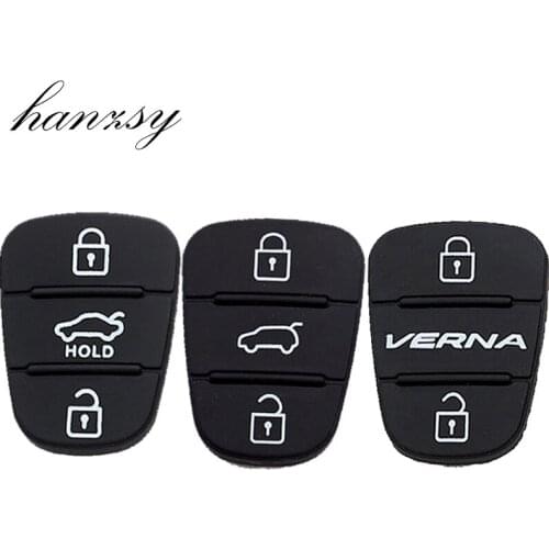 3 Buttons Rubber Button Pad for Hyundai Solaris Accent Tucson l10 l20 l30 For Kia Rio sportage Ceed venga Flip Car Key Cover