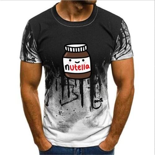 Gradient Nutella Print T Shirt Women men Harajuku Kawaii unisex T-shirt Graphic Cute Cartoon Tshirt Top Tees Female