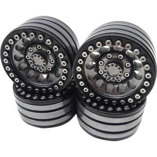 4pcs Alloy Rock Crawler Beadlock Wheel RIM 1.9 Inch for Axial Racing SCX10 TRX-4 TF2 JEEP RC CAR