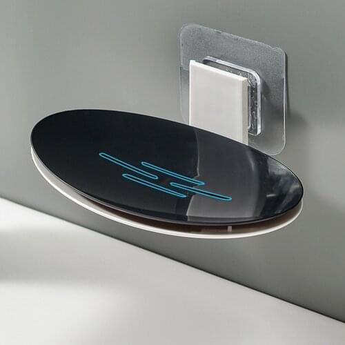 Creative Soap Box Wall-mounted Suction Cup Soap Box Free Punch Drain Rack Simple Soap Dish For Bathroom Toilet