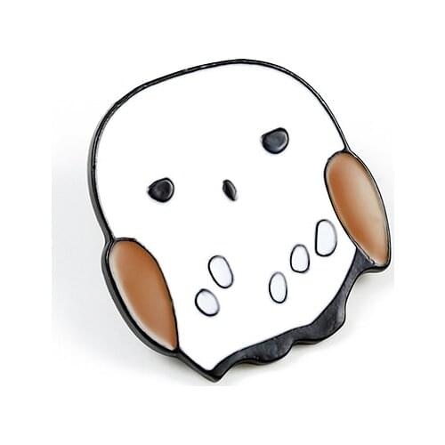 Cute Cartoon Hedwig Owl Brooches Fashion Animal Pins Jewelry Enamel Lapel Pin Denim Jackets Collar Badge Bag Accessories Gifts