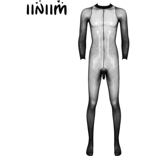 Mens Erotic See Through Sheer Open Penis Sheath Sissy Gay Teddies Closed Toes Body Pantyhose Tights Full Body Stocking Babydolls