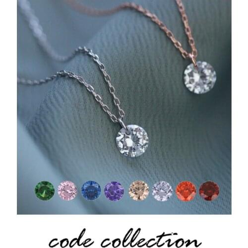 6 Color Crystal Cubic Zirconia Necklace Pendants For Women Men Necklace Chain Wedding Jewelry Accessories Christmas Gifts