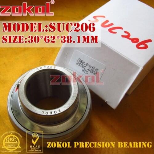 ZOKOL bearing UC206 SUC206 90506 Stainless steel Pillow Block Ball Bearing 30*62*38.1mm