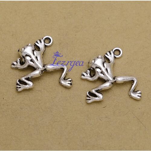 30pcs/lot--18x19mm, Frog chams, Antique silver plated Frog charms,DIY supplies, Jewelry accessories