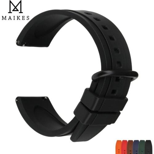 Top Fluoro Rubber Watch Band 20mm 22mm Sport Silicone Watch Strap Quick Release Watchband For HUAWEI GT Casio Citizen Seiko