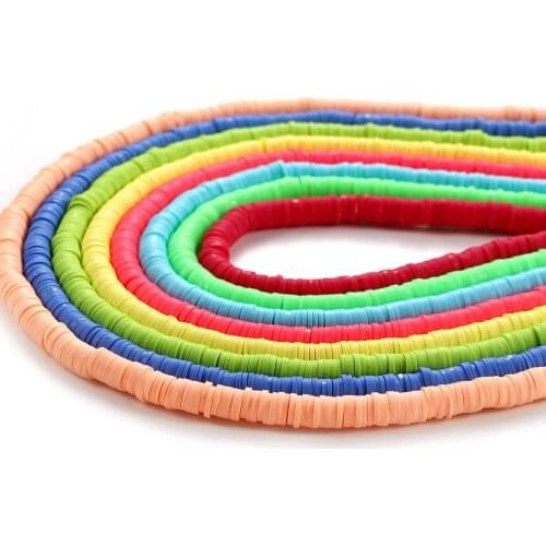 3-6mm Flat Round Boho African Disc Soft Clay Beads For DIY Jewelry Making Accessories Mixed Colors Chip Disk Spacer Beads