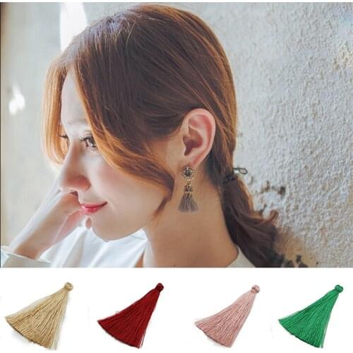 Wholesale Silk Tassel Charm Long Fringed Ribbon for Necklace Earring Key Chain Bag Clothing Decor DIY Jewelry Findings & Craft