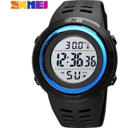 SKMEI Digital LED Watches Men Body Ambient Temperature Tracker Mens Sport Wristwatches Male Clock reloj hombre 1681 montre homme