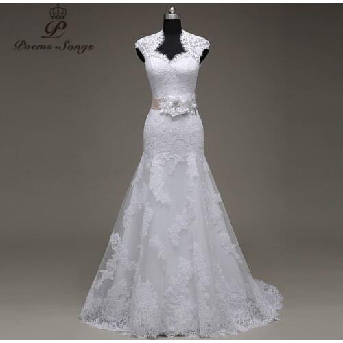 PoemsSongs real photo high quality custom made lace flowers mermaid wedding dresses 2020 vestido de noiva
