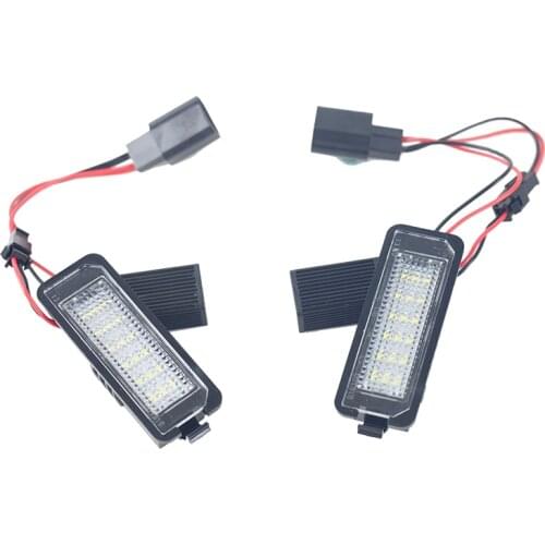 1 Pair 3W/12V LED Number License Plate Light Lamp For VW GOLF 4 5 6 7 Polo 6R Car Exterior Accessories White LED License Lamp