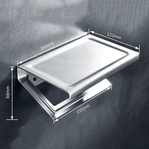 Bathroom Space Aluminum Toilet Paper Holder Tissue Box Paper Towel Holder Toilet Mobile Phone Holder Free Punch Wall Mount Rack