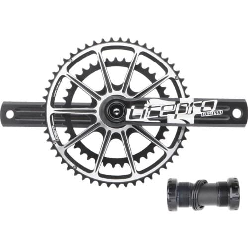 Bike Bicycle Hollowed Integrated Chainset Cranksets for Folding Bike Cycling Road Bike Chain Wheel Crank Protector Dual Disc