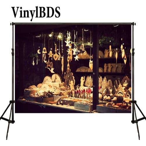 VinylBDS Background Christmas Store Yellow Lighting Fall Fundo Fotografico Madeira Hanging Wooden Backgrounds For Photo Studio