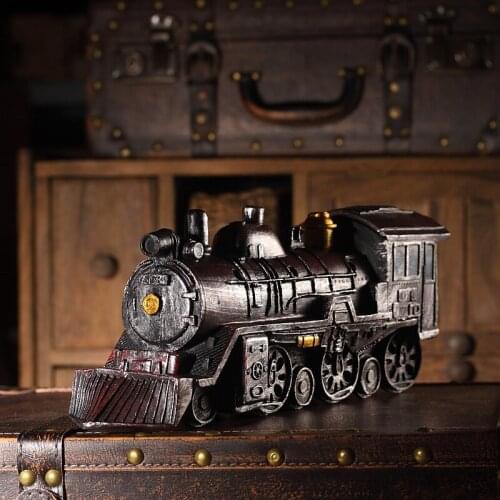 Vintage Resin Locomotive Decoration, Home Coffee Shop Decoration, Shooting Props, Store Window