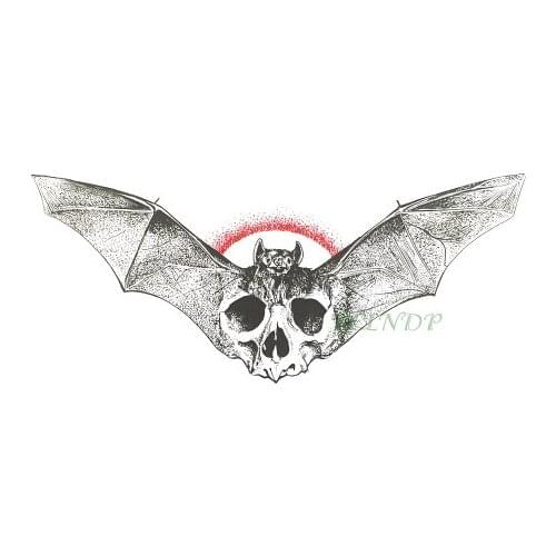 Waterproof Temporary Tattoo Sticker Halloween skull head bat tatto stickers flash tatoo fake tattoos for men girl women kids