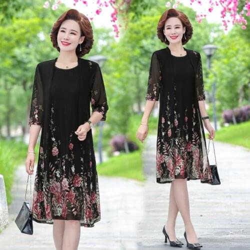 Summer Net yarn 2 piece set dress cardigan women plus size 4xl 5xl party midi flower dresses elegant vintage robe femme 2021