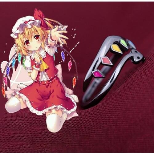 Japan Anime Touhou Project Flandre Scarlet S925 Sterling Silver Adjustable Finger Ring For Women Cosplay Jewelry Accessory Gifts