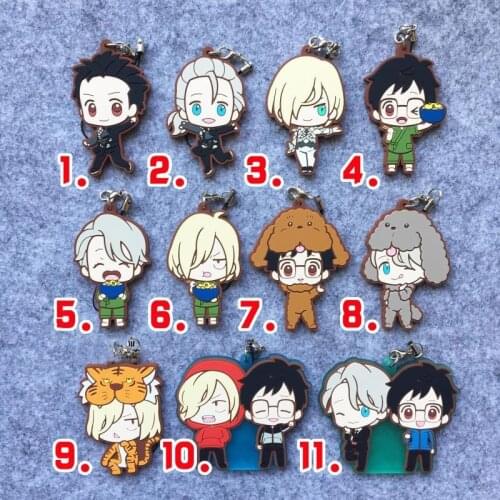 1pcs Fujoshi Rotte Girl BL Yuri On Ice Yuri Viktor Cosplay Puppy Keyring Phone Strap Pendant Keychain Gift Portecles Portachiavi