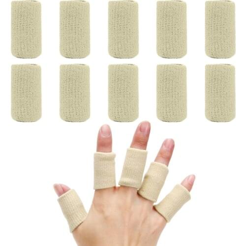 10 Pieces Finger Sleeves Sports Elastic Finger Sleeves Support Thumb Brace Protector Breathable Elastic Finger Tape