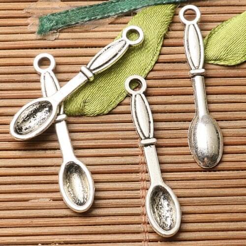20pcs dark silver color dinner spoon design charms EF2762