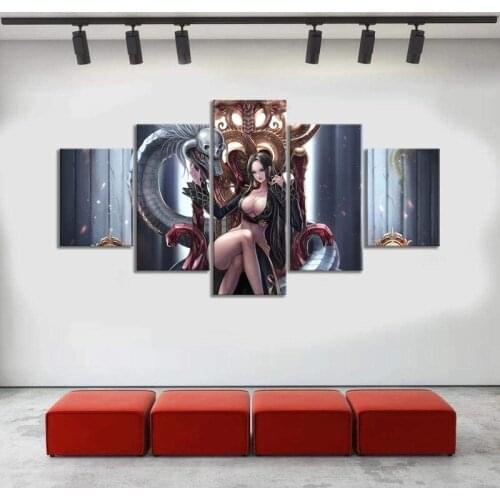 5 Piece Wall Art Canvas Anime Manga Pirate King Figure Empress Posters And Prints Home Decor Modern Bedroom Decoration Paintings