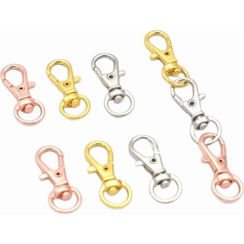 9mm Gold Swivel Clasp Claw Trigger Swivel Dog Hook Lobster Clasp Claw Push Gate Trigger Clasps for keychain backpack handbag
