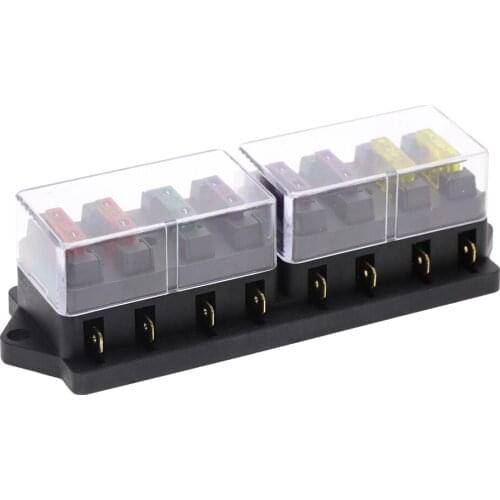 Car 8 Way Fuse Box Car Fuse Holder Car Truck Auto Blade Fuse Box with 8pcs Fuses for Circuit Standard Standard ATO 12V 24V
