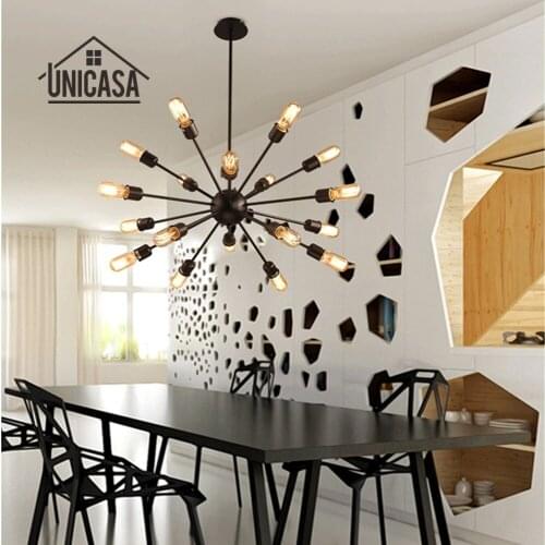 Large Wrought Iron Pendant Lights Vintage Industrial Lighting Modern Ceiling Fixture Hotel Bar Kitchen LED Pendant Ceiling Lamp