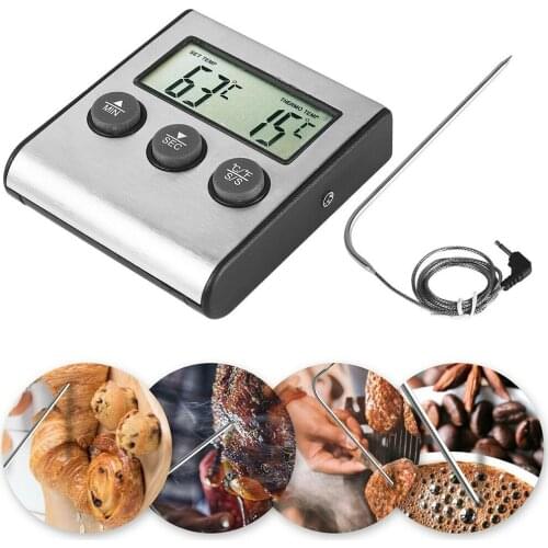 New Home Garden Cooking Grill Smoker BBQ Digital LCD Meat Thermometer With Probe Stainless Steel Probe Cooking Kitchen