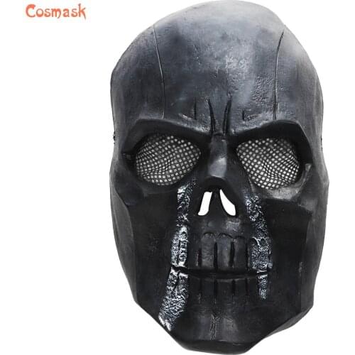 Cosmask Halloween Latex Black Skull half face mask Masquerade Mask Horror Horror Ghost Mask Halloween Party Cosplay Mask