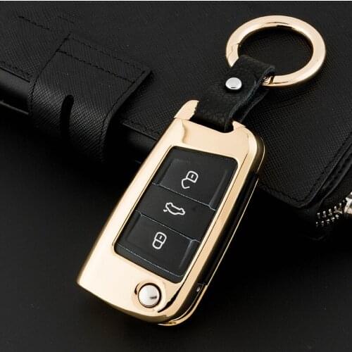 Colour Galvanized Alloy car key case cover protective shell holder for VW Passat Lavida Tiguan POLO Golf BORA Car Key protector