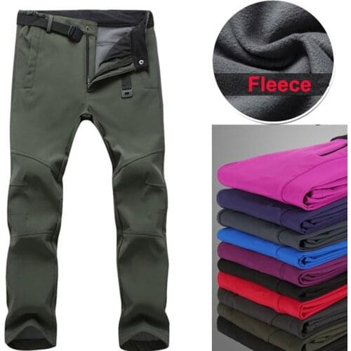 Fleece Hiking Pants Men Women Outdoor Waterproof Pants Warm Softshell Broek Swat Pants Fishing Trekking Pants Women Hiking Pants