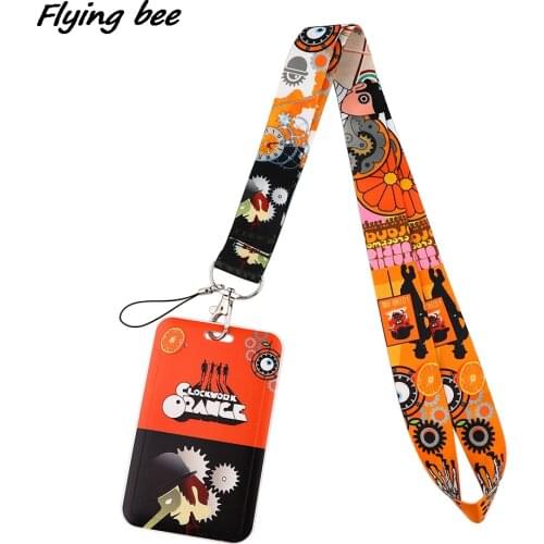 Flyingbee X1740 Movie Orange Figure Lanyard Credit Card ID Holder Bag Student Women Travel Bank Bus Business Card Cover Badge