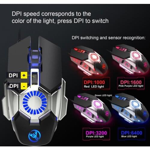 HXSJ J700 Adjustable Optical Macro Programming Gaming Wired Mouse PC Accessory