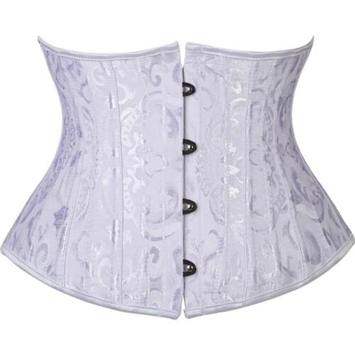 Underbust Corset Sexy Foral Hooks and Clip Waist Cincher Steel Boned Bustiers Top Workout Shape Body Belt Plus Size Lingerie 3XL