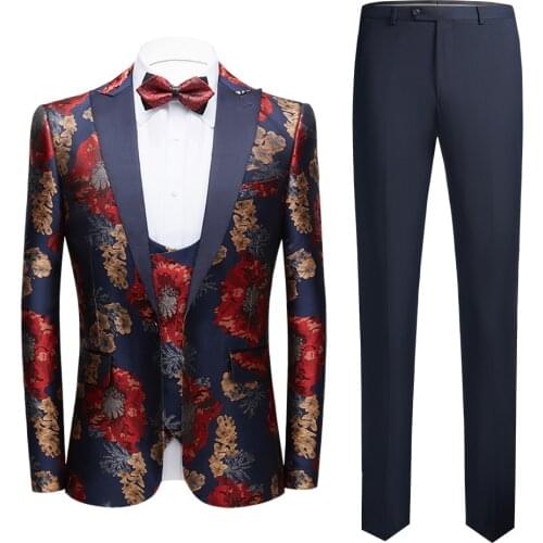 Jackets+Vest+Pants) 2021 clothing Mens High Quality business printing three-piece suit/Gentlemans party dress Leisure Blazers