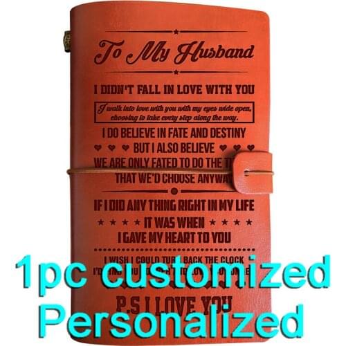 Engraved Leather journal personalized gifts to my husband BJ068 Customized Notebook A5 Dropshipping Supplier US Store Diary