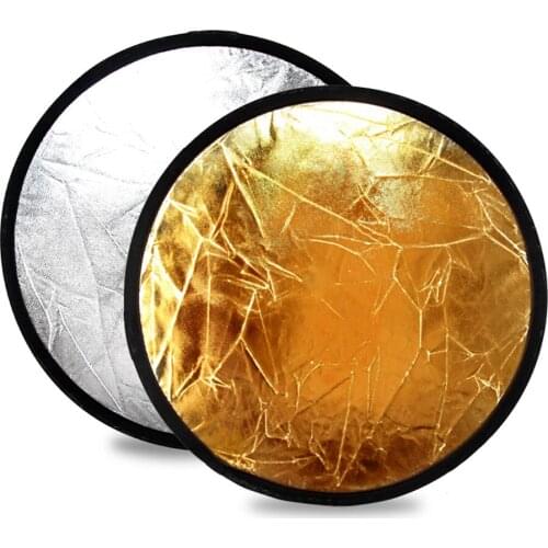 2 in 1 60CM/80CM/110CM Round Flash Studio Collapsible Refletor Light Disc Gold Silver Riflettore Wholesale Reflector with Bag